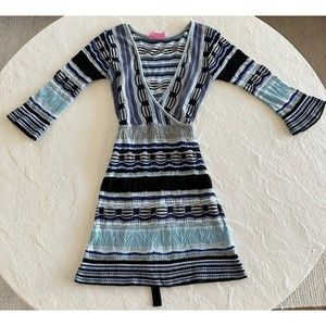 Romeo and Juliet Couture Patterned Knit Tie Dress